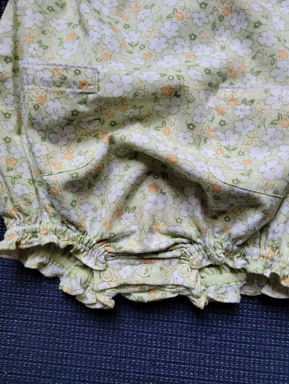 Janie and Jack Green Floral Sunsuit 0-3 mth NWT - Picture 3 of 9